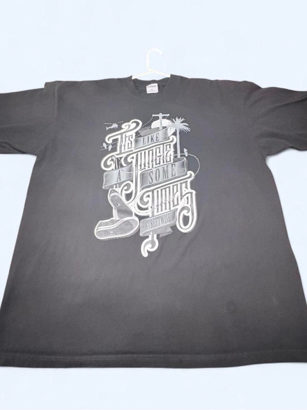 Streetwise Black Tee with White Label Branding
